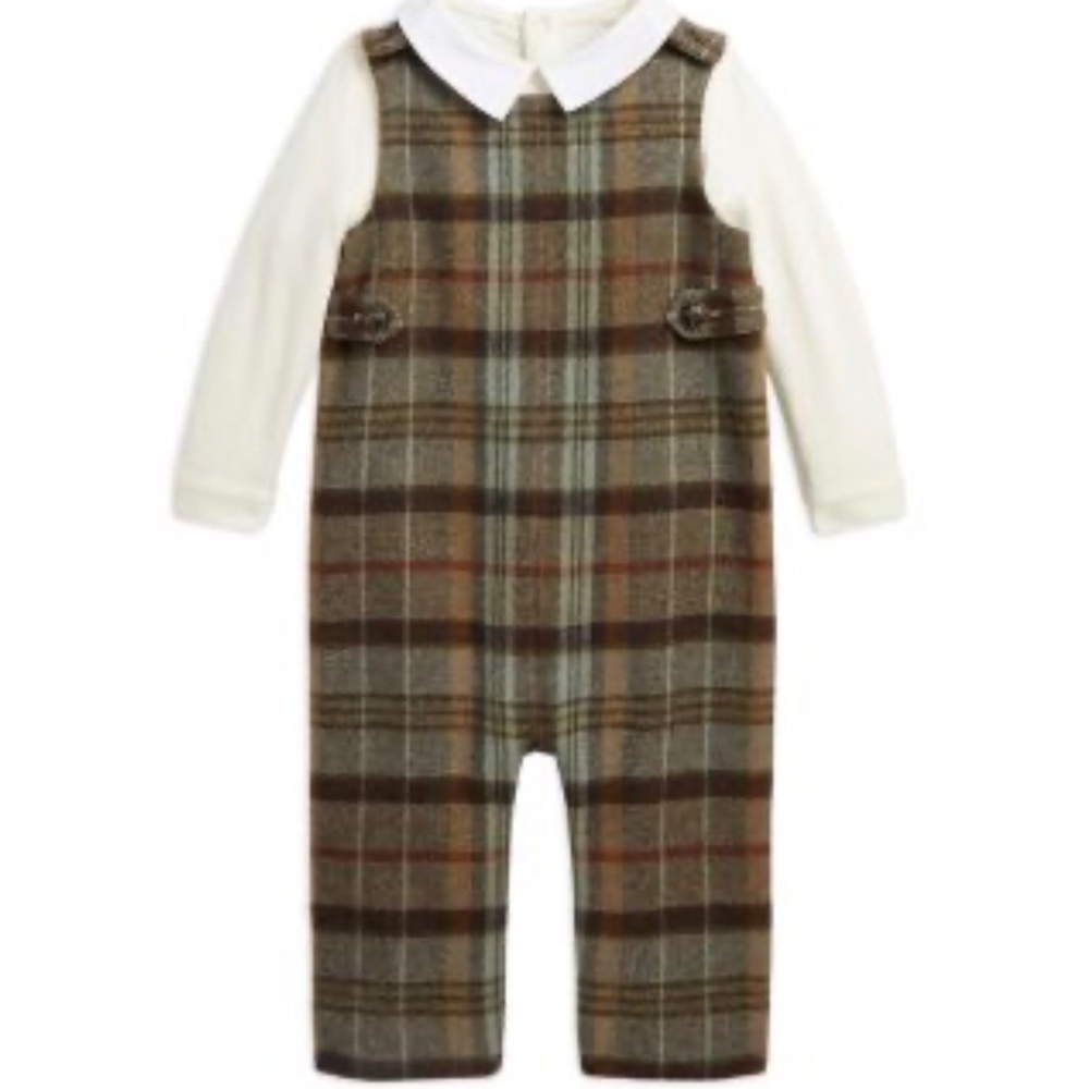 Ralph Lauren Boys Tweed Overall Set